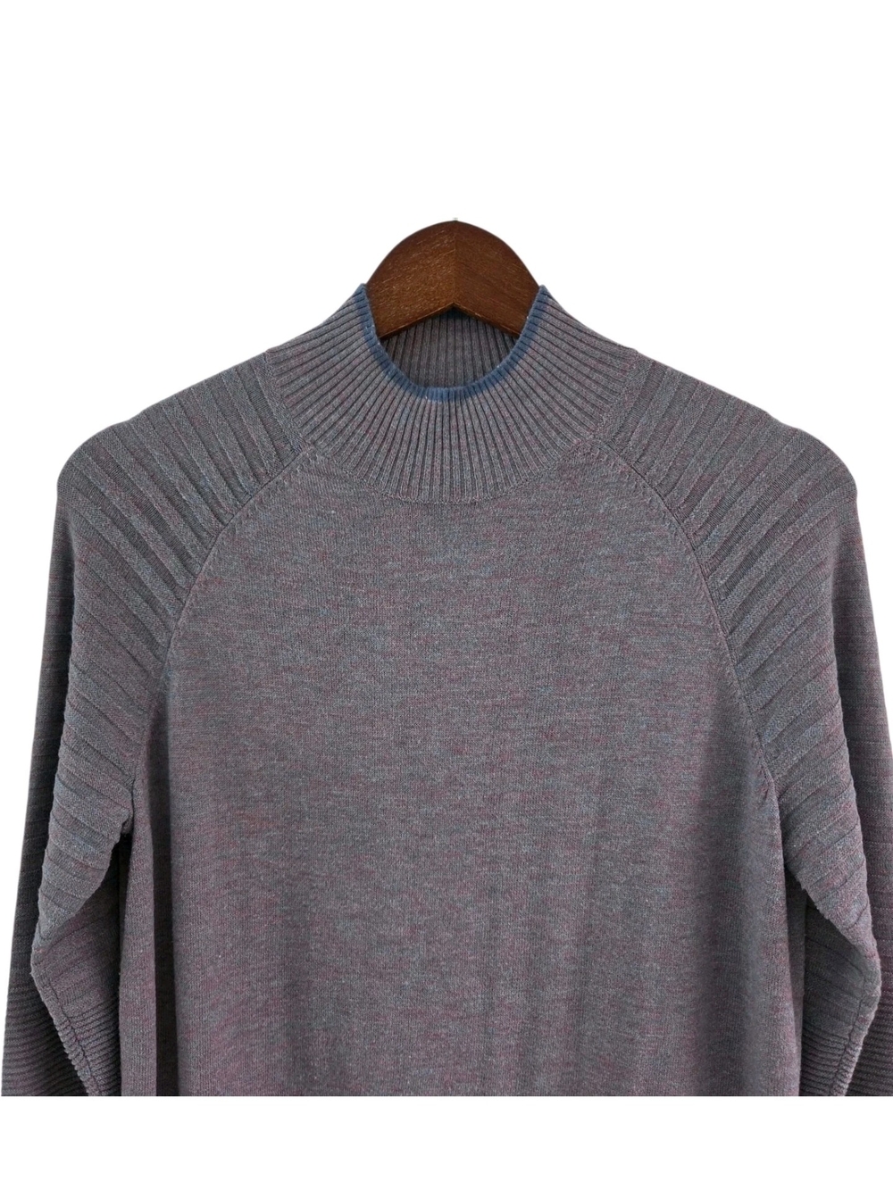 Smartwool Edgewood Mock Neck Sweater Merino Wool Blend Purple Sweater Size M - Picture 2 of 8
